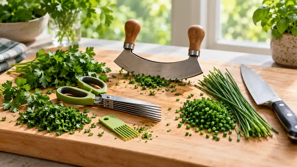 How to Mince Herbs: Knife, Scissors, and Mezzaluna Methods